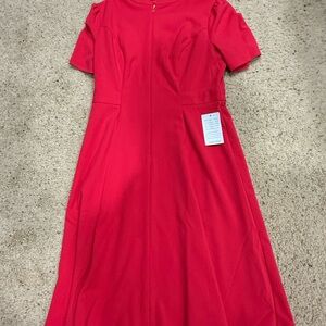 London Times Red Midi Dress